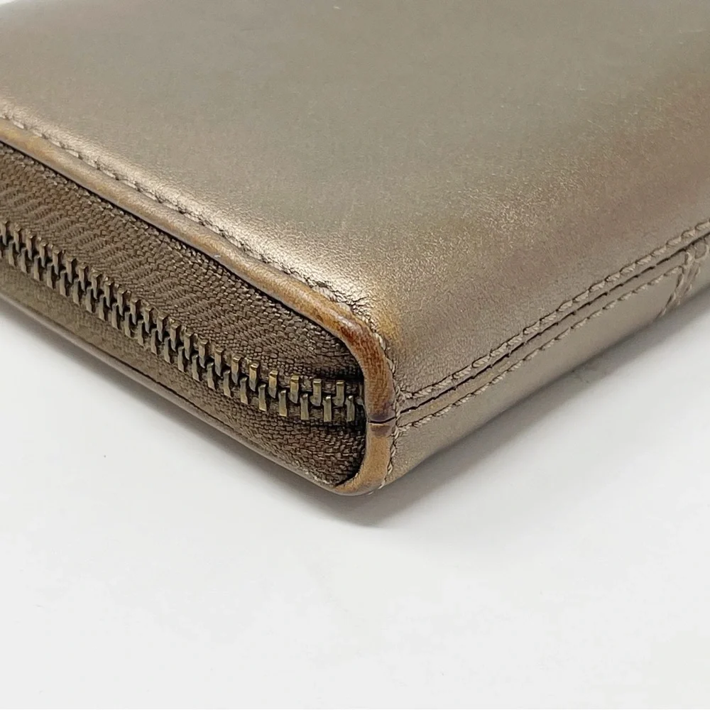 Coach Madison Accordion Zip Clutch Wallet Metallic Leather Card Organizer Large - Picture 8 of 14